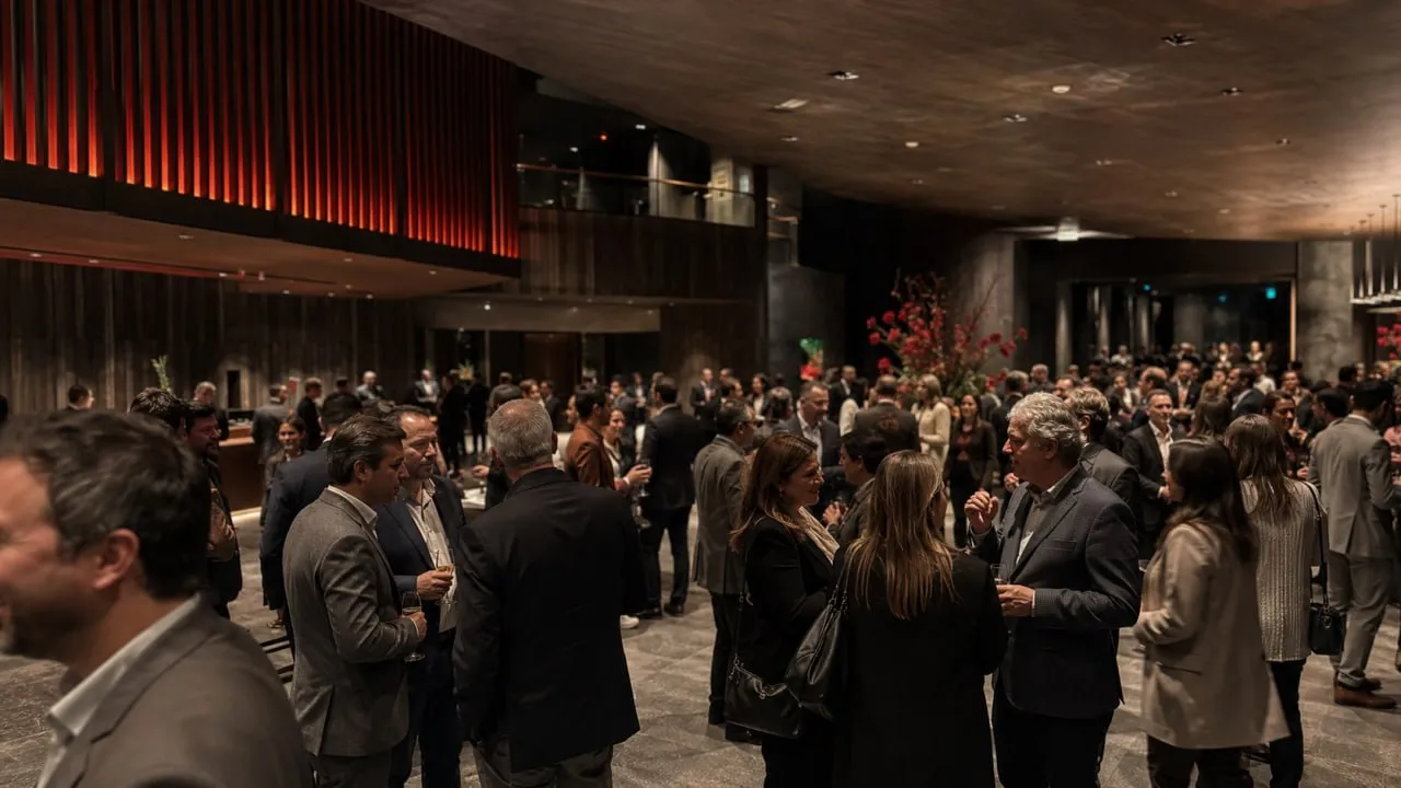 Asistentes conversando durante una pausa de networking